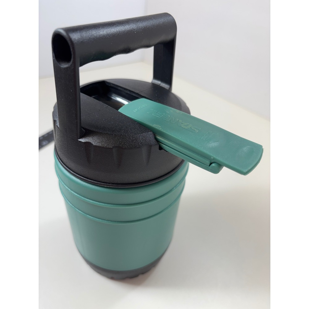 Stanley Aladdin Insulated Soup‎ Food Jar Thermos 10oz Green Black Folding Spoon - Picture 11 of 12